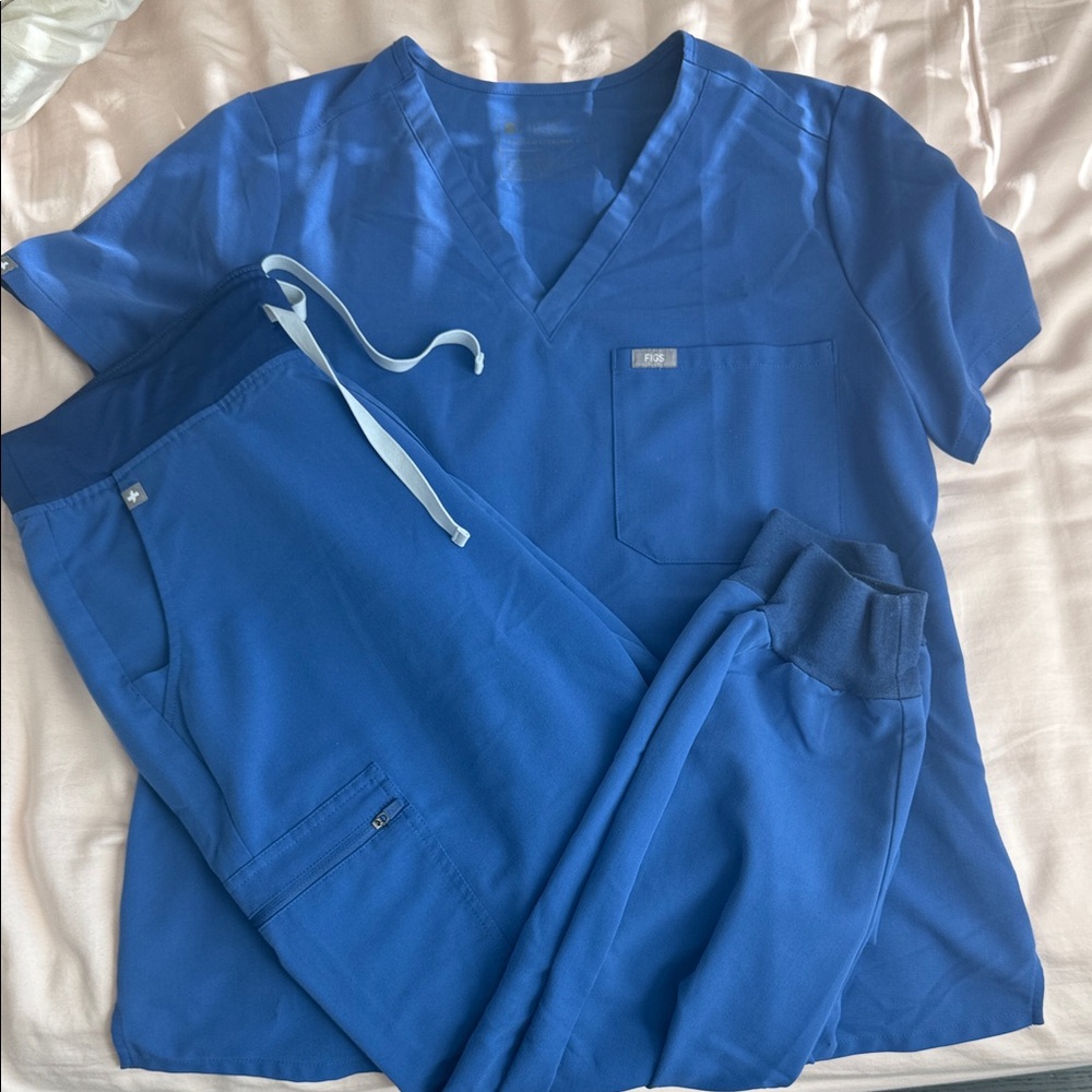 Figs Denim Blue Technical Scrub Set